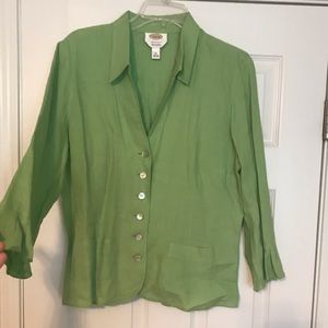 Talbots Green Linen Jacket Size 16